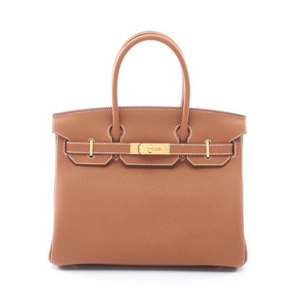 バーキン30 ゴールド ハンドバッグ トゴ ブラウン ゴールド金具 G刻印 エルメス バッグ HERMES