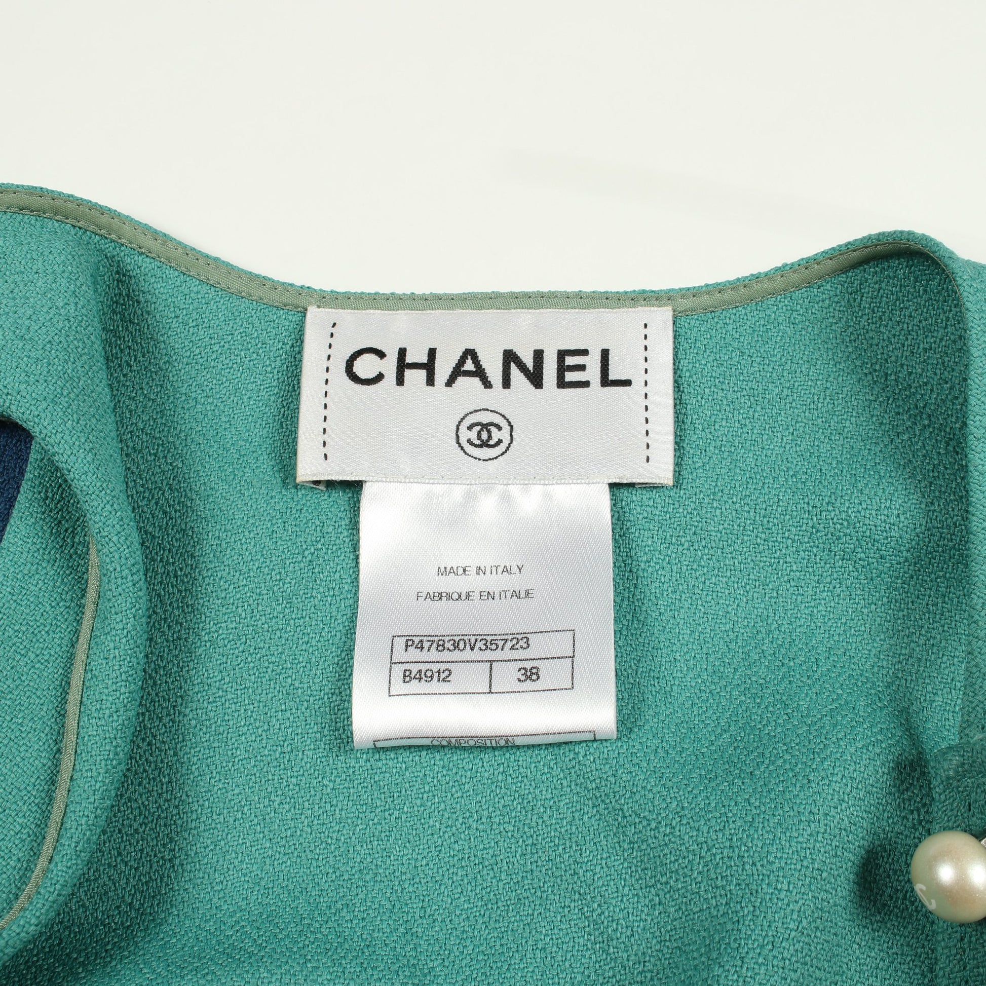 ココマークボタン ノースリーブ チュニック レーヨン ブルー ライトオレンジ グリーン シャネル トップス CHANEL