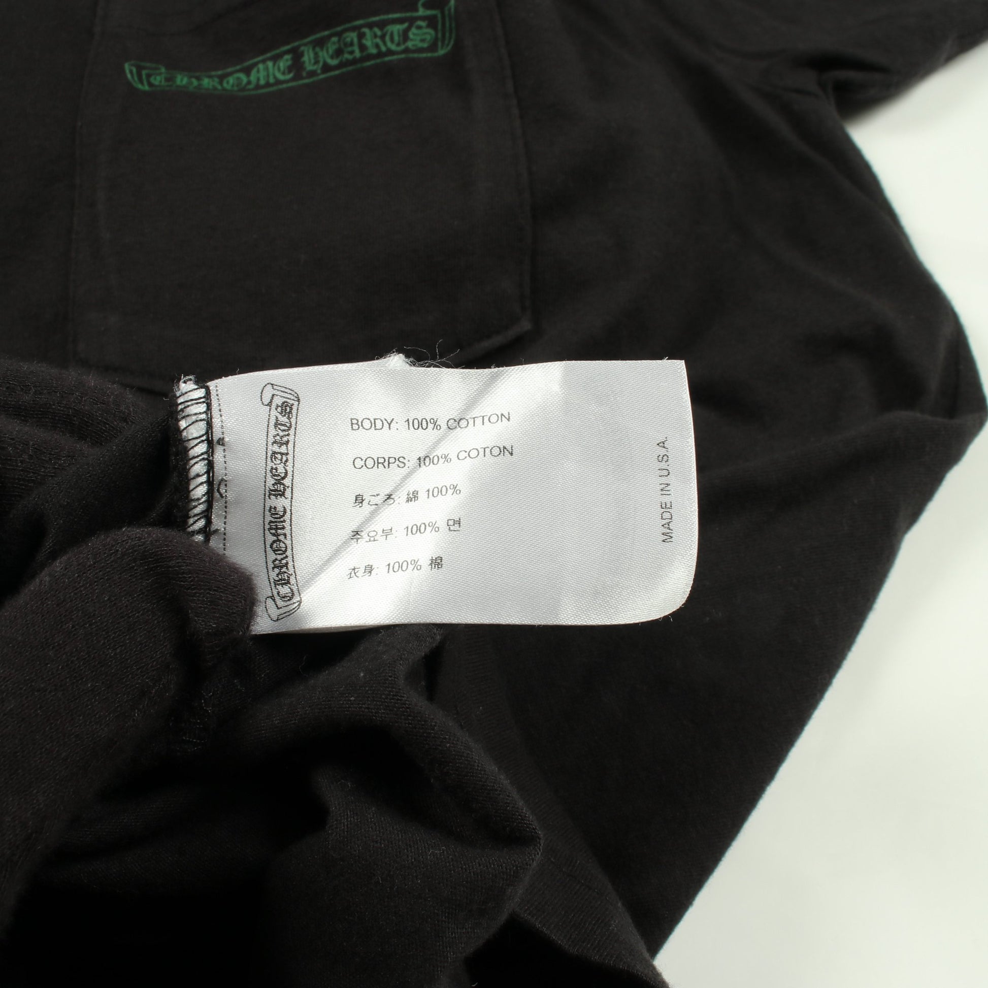 セメタリークロス バックプリント 半袖Tシャツ コットン ブラック グリーン クロムハーツ トップス Chrome Hearts