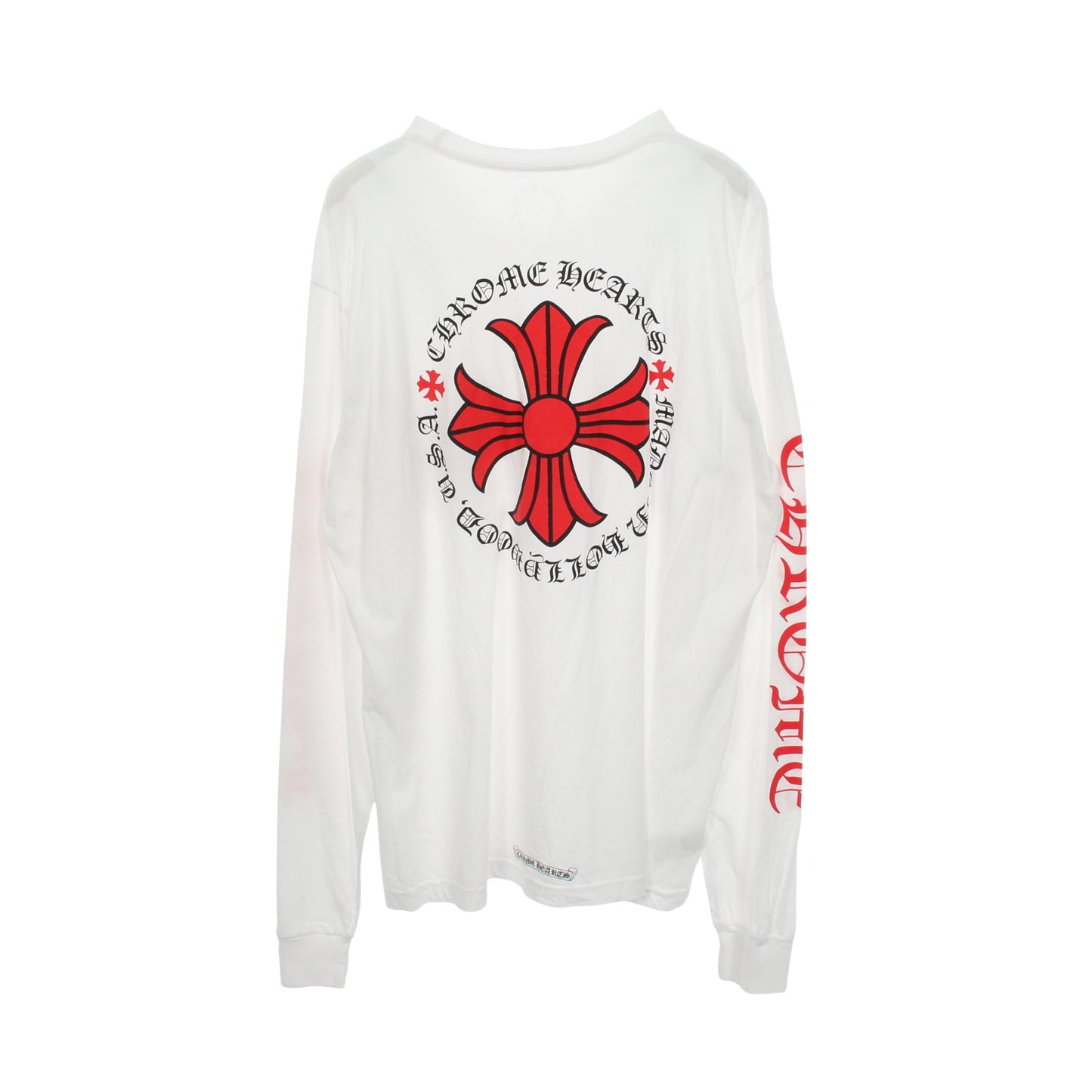 MADE IN HOLLYWOOD PLUS CROSS 長袖Tシャツ コットン ホワイト レッド クロムハーツ