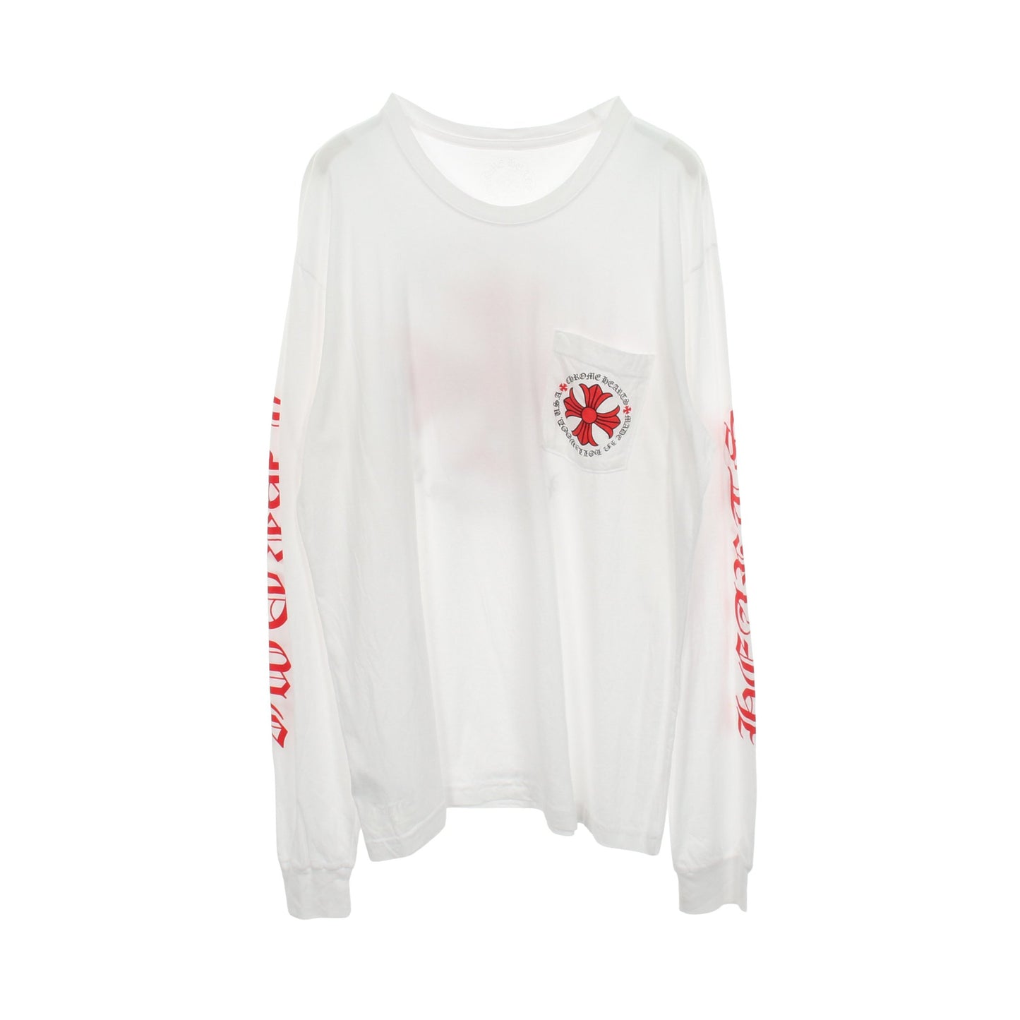 MADE IN HOLLYWOOD PLUS CROSS 長袖Tシャツ コットン ホワイト レッド クロムハーツ