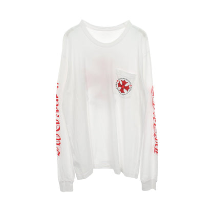 MADE IN HOLLYWOOD PLUS CROSS 長袖Tシャツ コットン ホワイト レッド クロムハーツ