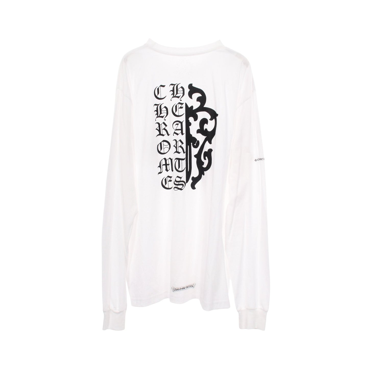 ハーフダガー バックプリント 長袖Tシャツ コットン ホワイト クロムハーツ トップス Chrome Hearts
