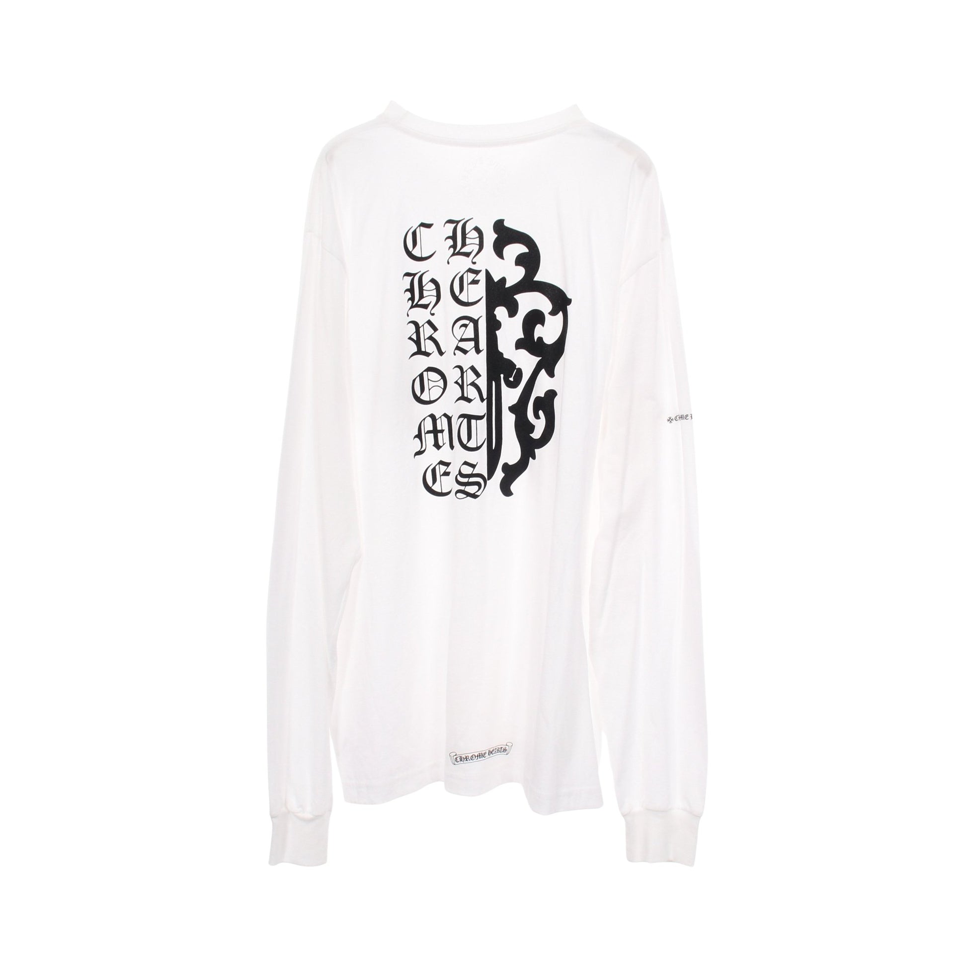 ハーフダガー バックプリント 長袖Tシャツ コットン ホワイト クロムハーツ トップス Chrome Hearts
