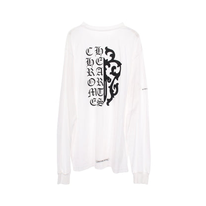 ハーフダガー バックプリント 長袖Tシャツ コットン ホワイト クロムハーツ トップス Chrome Hearts