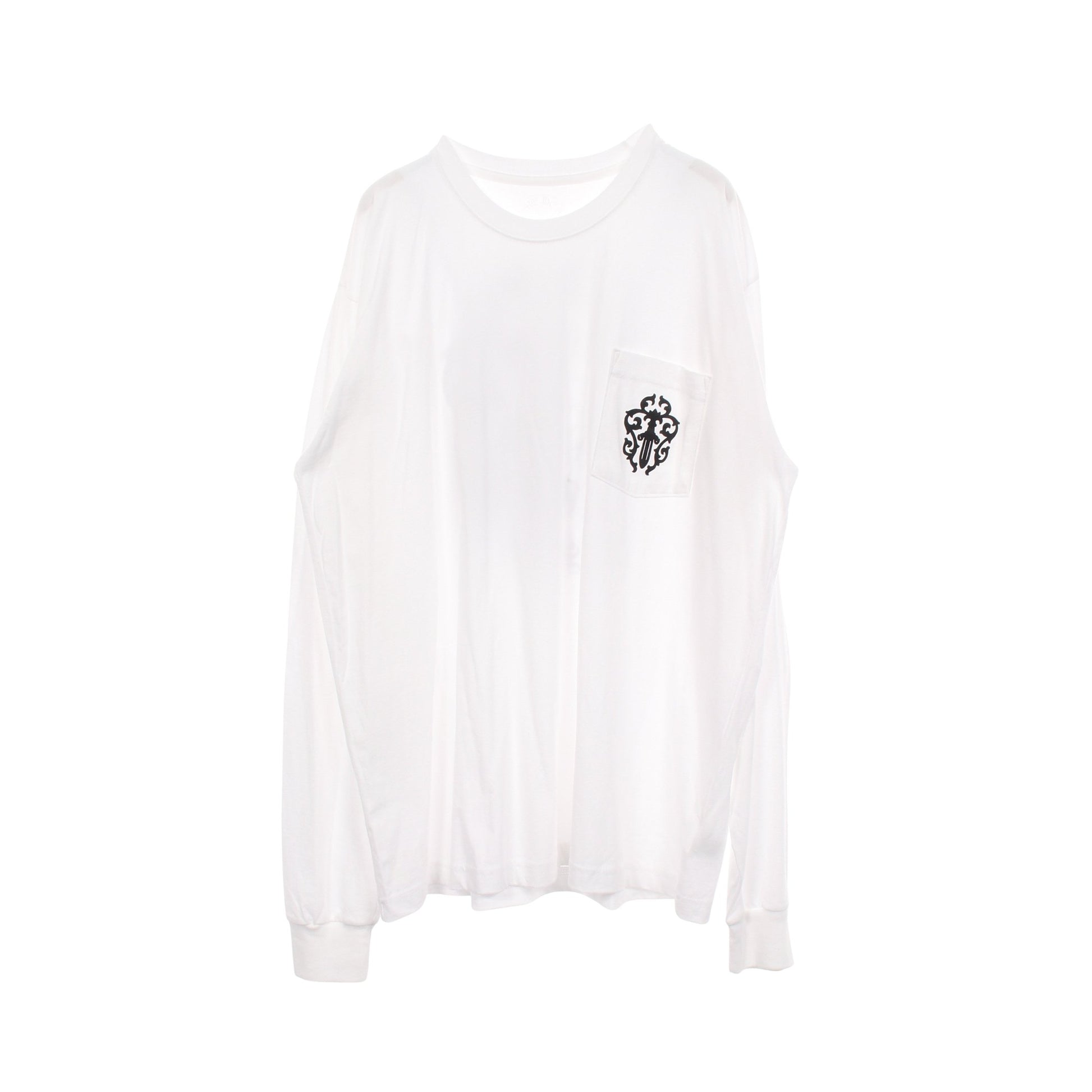 ハーフダガー バックプリント 長袖Tシャツ コットン ホワイト クロムハーツ トップス Chrome Hearts