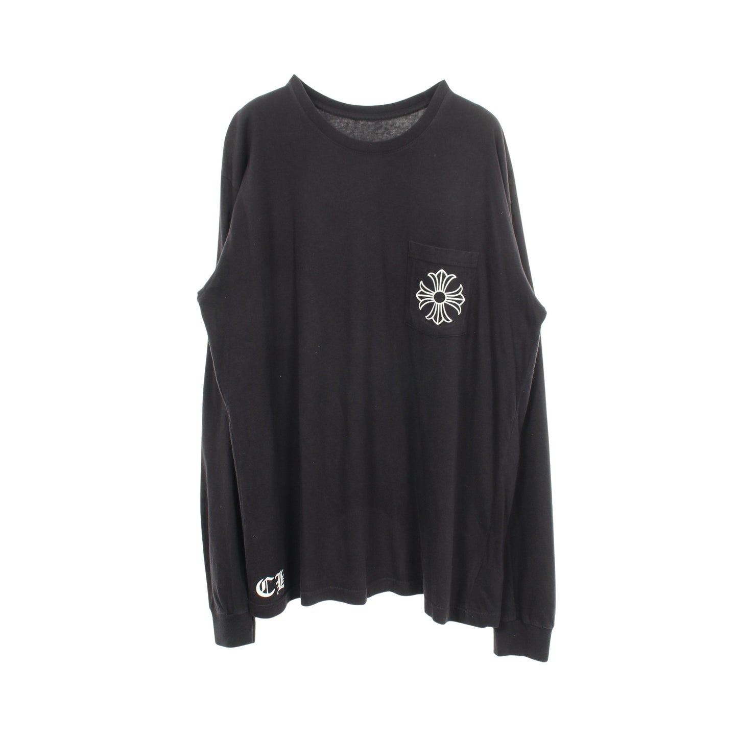 CHプラス バックプリント 長袖Tシャツ コットン ブラック クロムハーツ トップス Chrome Hearts
