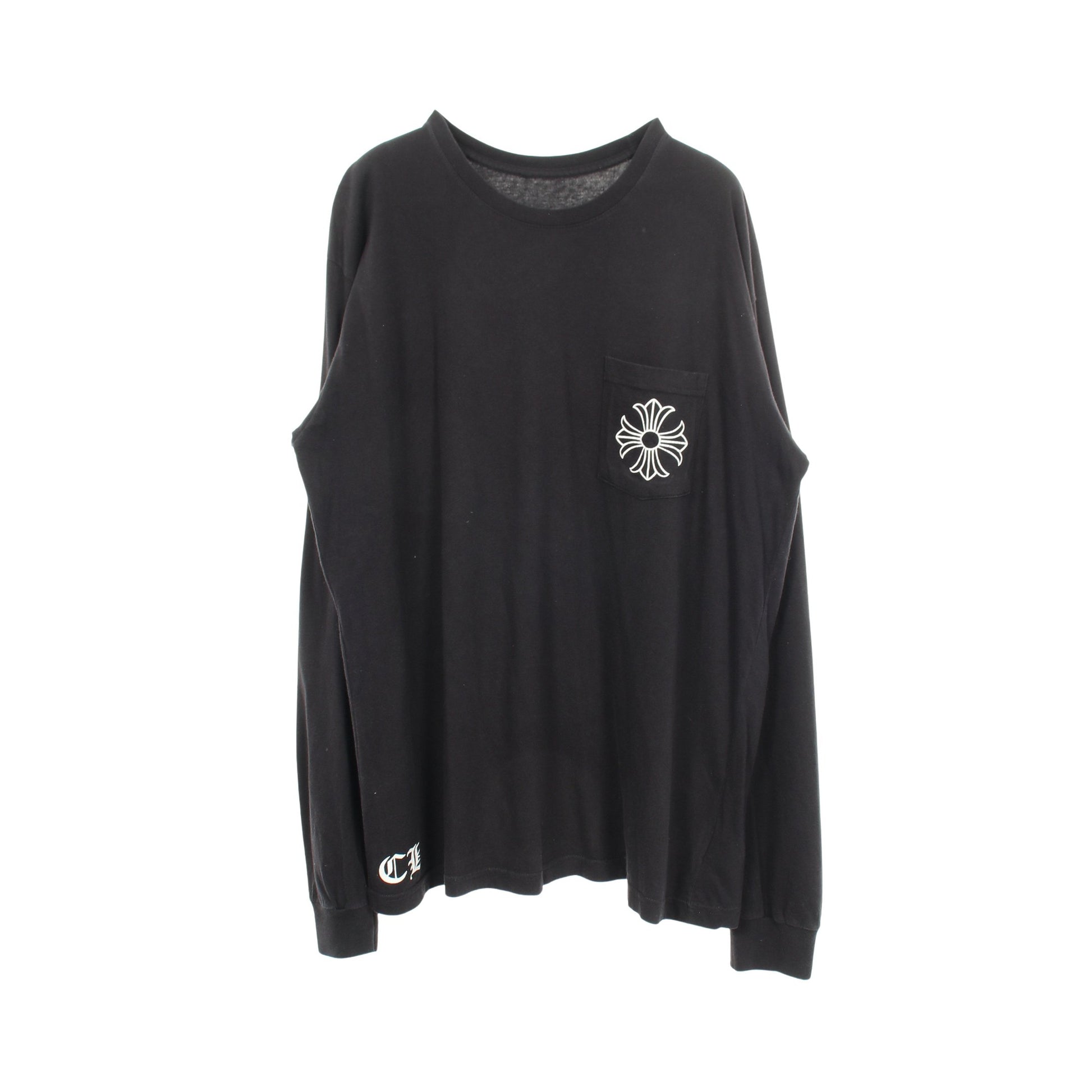 CHプラス バックプリント 長袖Tシャツ コットン ブラック クロムハーツ トップス Chrome Hearts