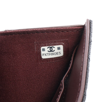 クラシック スモール フラップ ウォレット マトラッセ 三つ折り財布 キャビアスキン ブラック ゴールド金具 シャネル
