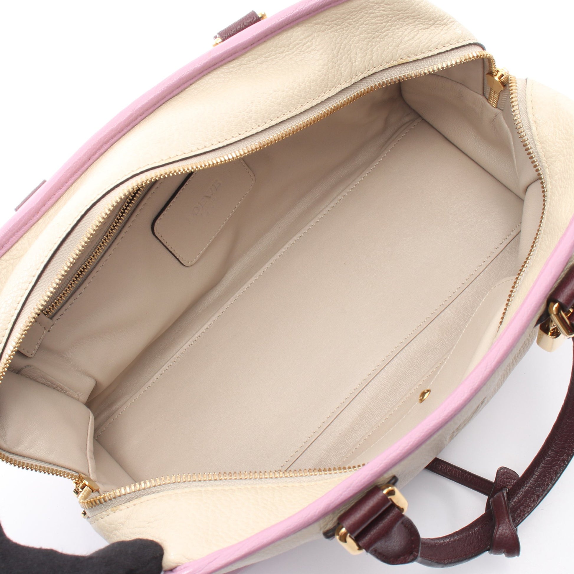 アマソナ28 ハンドバッグ レザー アイボリー ライトパープル ボルドー ロエベ バッグ LOEWE