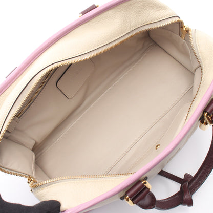 アマソナ28 ハンドバッグ レザー アイボリー ライトパープル ボルドー ロエベ バッグ LOEWE