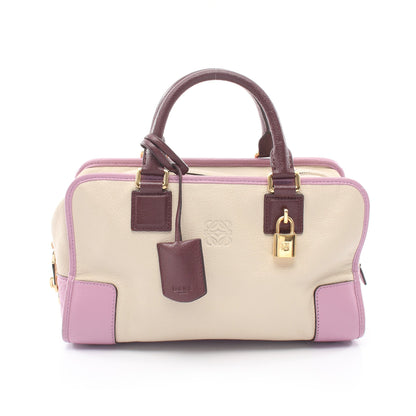 アマソナ28 ハンドバッグ レザー アイボリー ライトパープル ボルドー ロエベ バッグ LOEWE