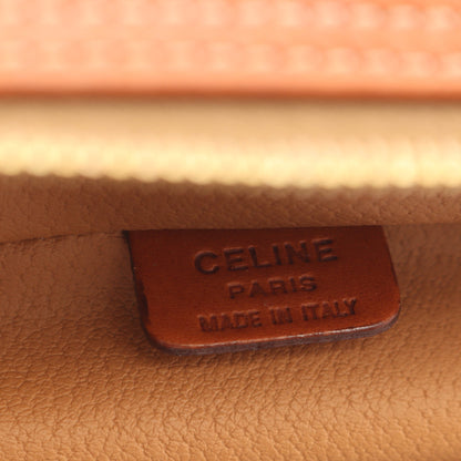 マカダム バニティバッグ PVC レザー ダークブラウン ライトブラウン セリーヌ