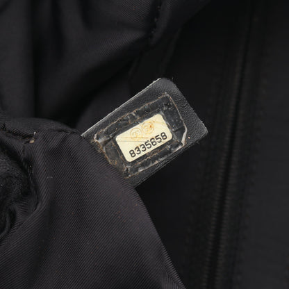 ニュートラベルラインMM ハンドバッグ トートバッグ ナイロンキャンバス レザー ブラック ゴールド金具 シャネル