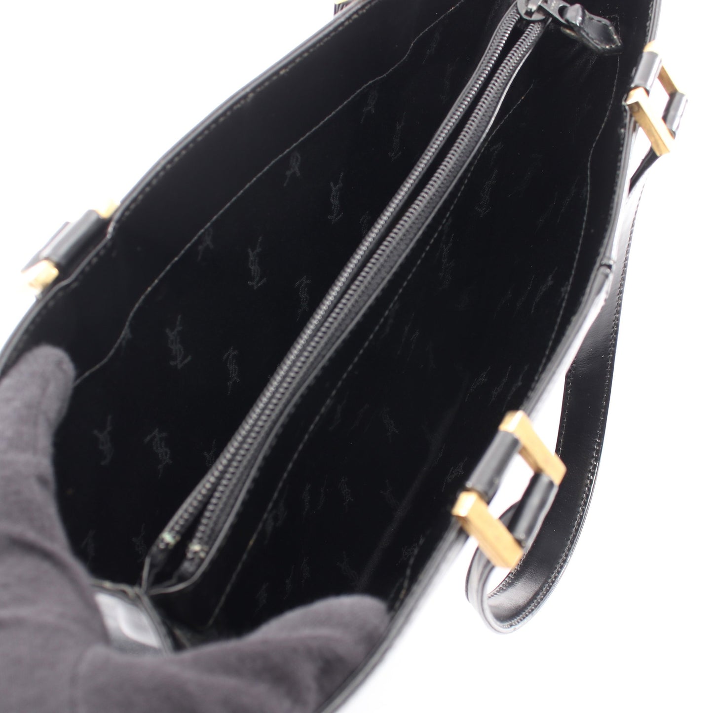 YSLロゴ ハンドバッグ トートバッグ レザー ブラック イヴサンローラン
