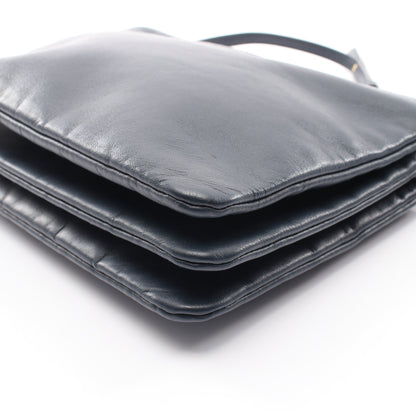 TRIO LARGE トリオ ラージ ショルダーバッグ レザー ネイビー セリーヌ