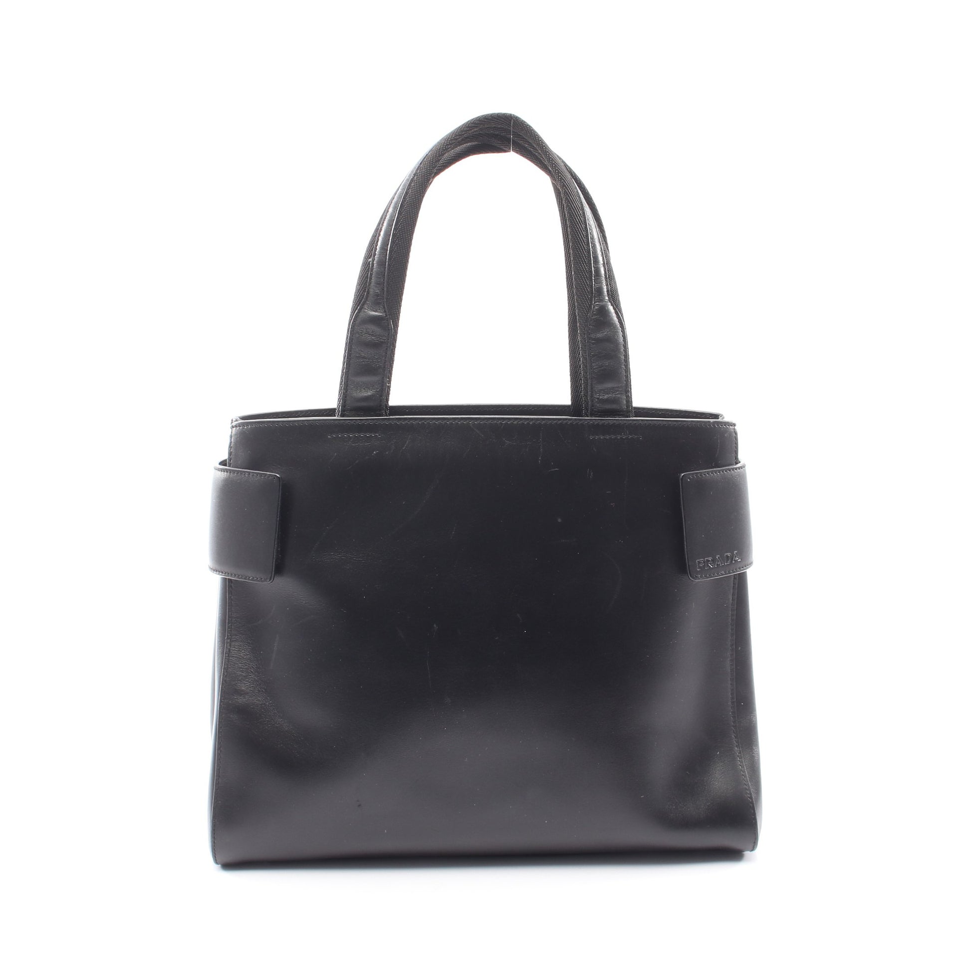 ロゴ ハンドバッグ トートバッグ レザー ブラック プラダ バッグ PRADA