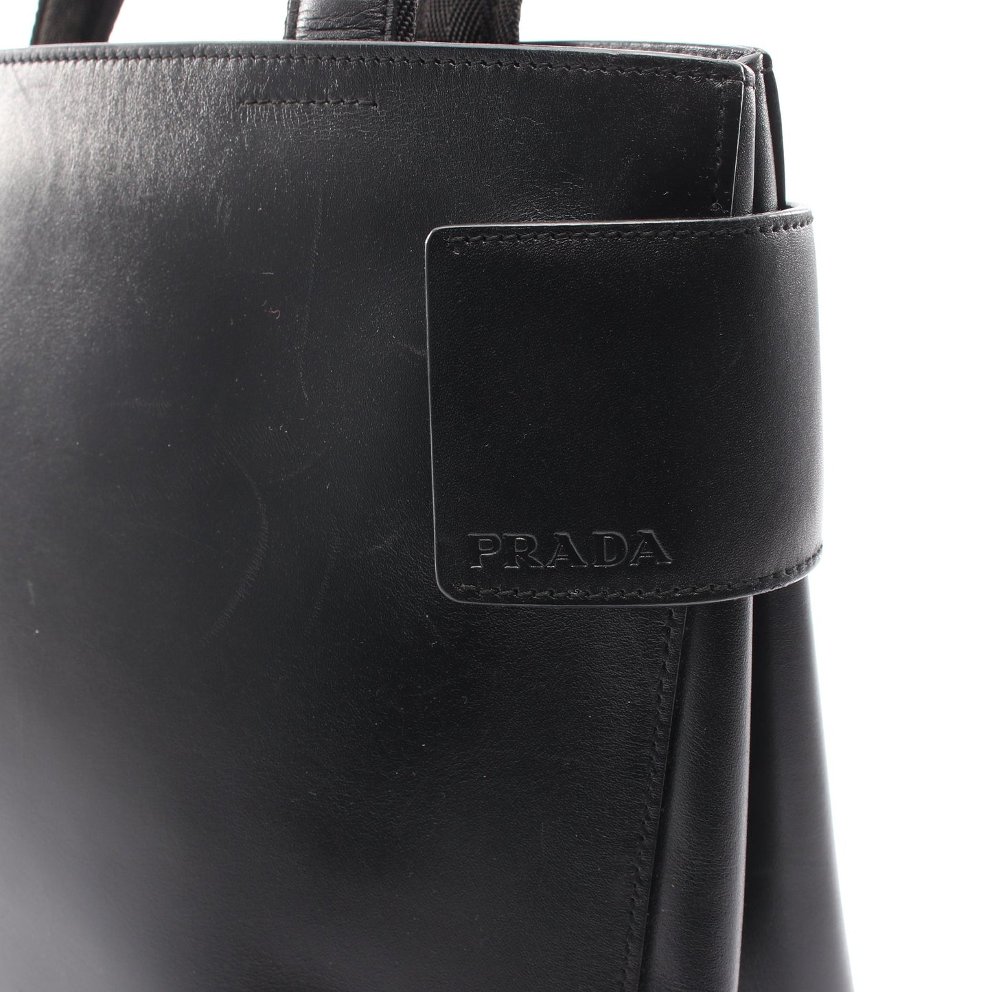 ロゴ ハンドバッグ トートバッグ レザー ブラック プラダ バッグ PRADA