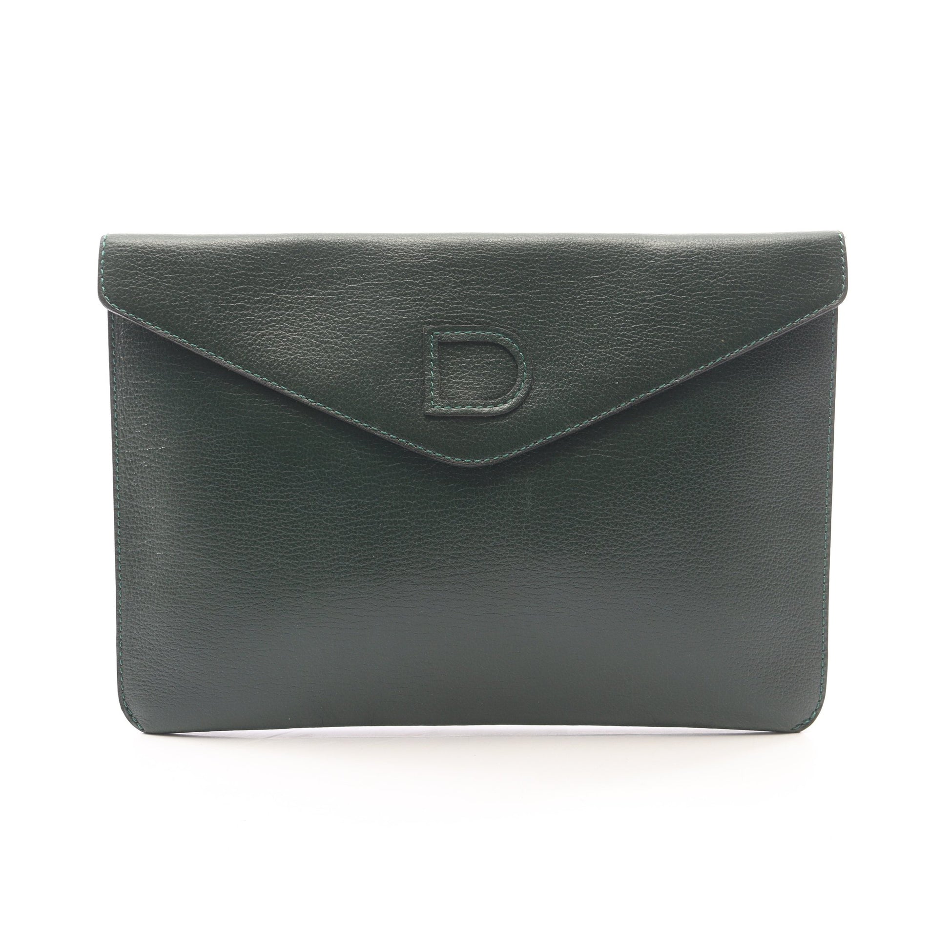 クラッチバッグ レザー ダークグリーン デルヴォー バッグ DELVAUX