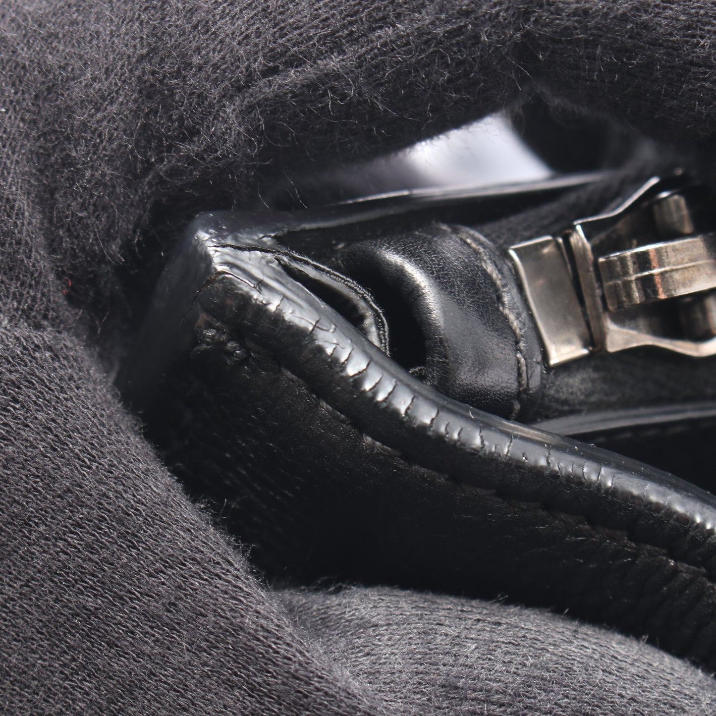 GLACE'CALF 2WAY ハンドバッグ レザー ブラック プラダ