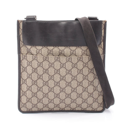 GGスプリーム ショルダーバッグ PVC レザー ベージュ ダークブラウン グッチ バッグ GUCCI