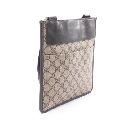 GGスプリーム ショルダーバッグ PVC レザー ベージュ ダークブラウン グッチ バッグ GUCCI