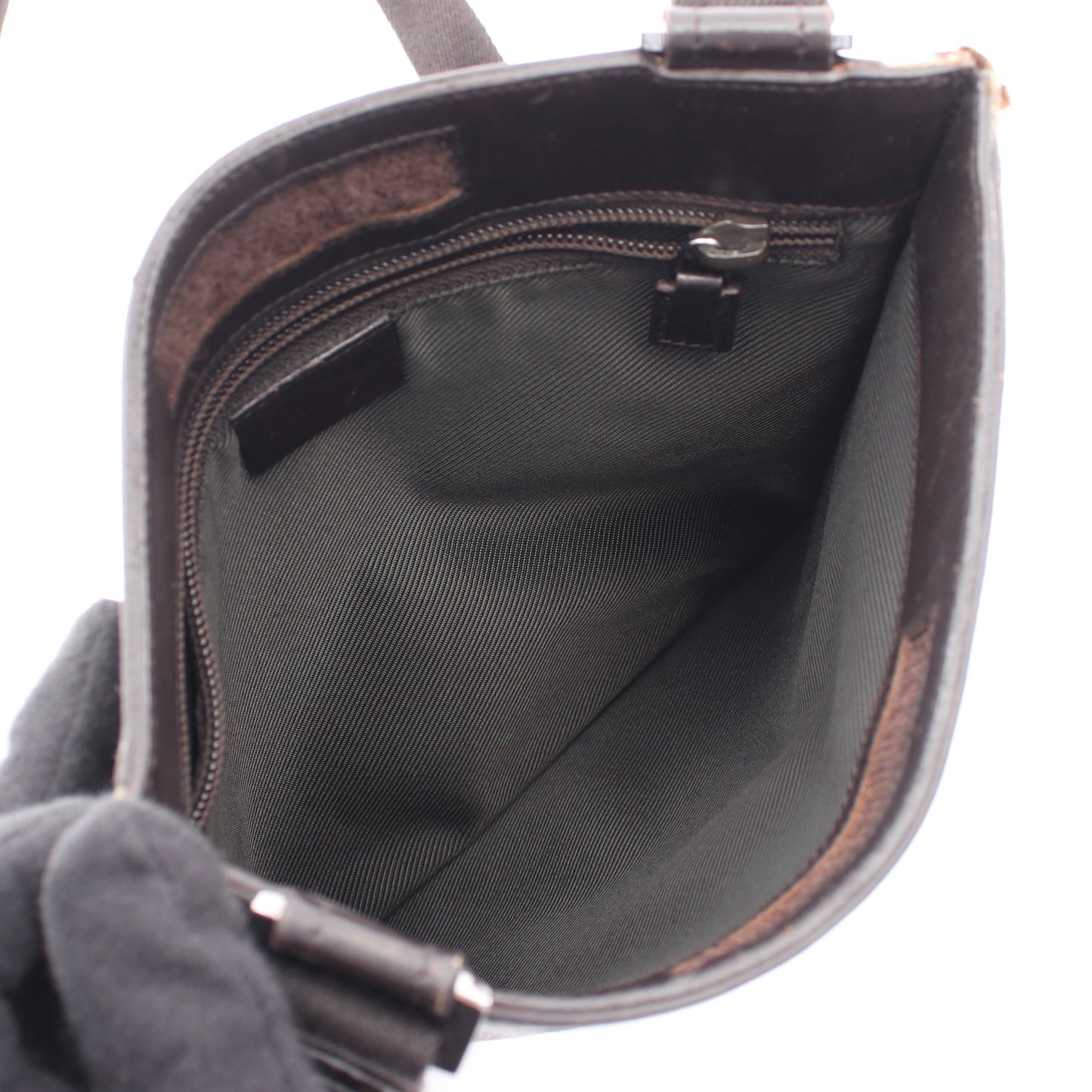 GGスプリーム ショルダーバッグ PVC レザー ベージュ ダークブラウン グッチ バッグ GUCCI