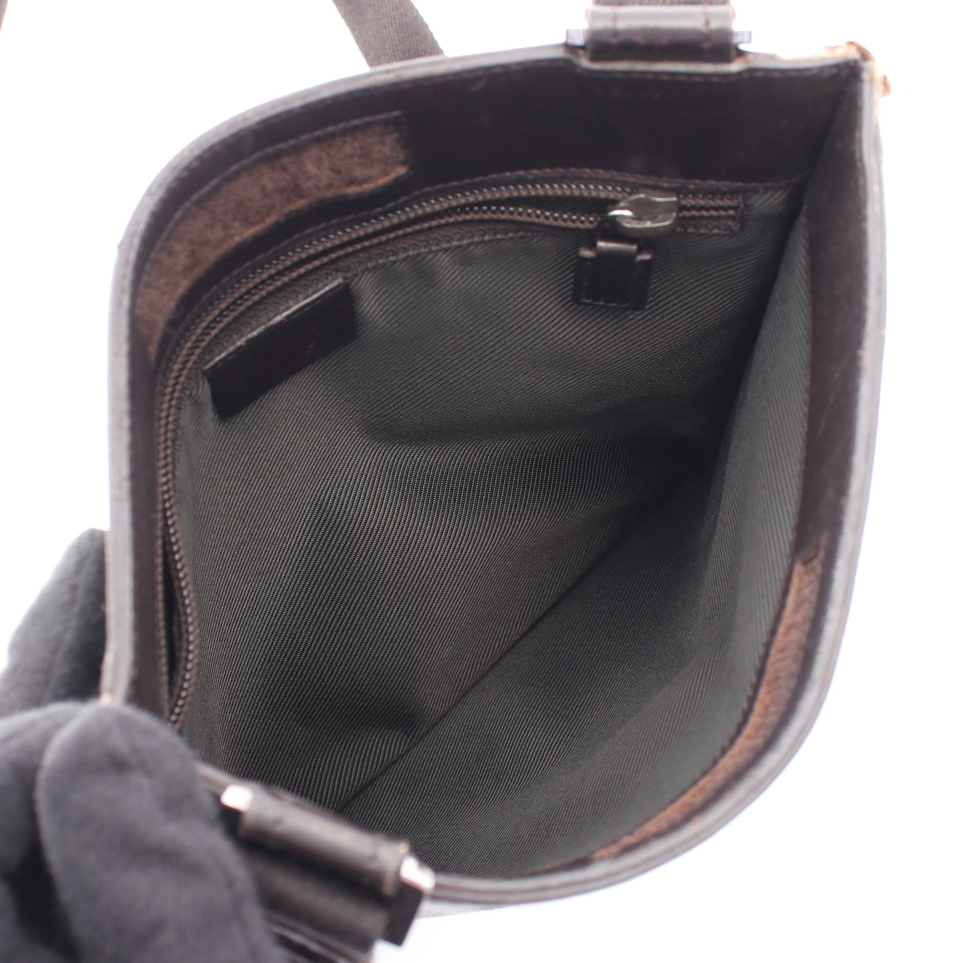 GGスプリーム ショルダーバッグ PVC レザー ベージュ ダークブラウン グッチ バッグ GUCCI