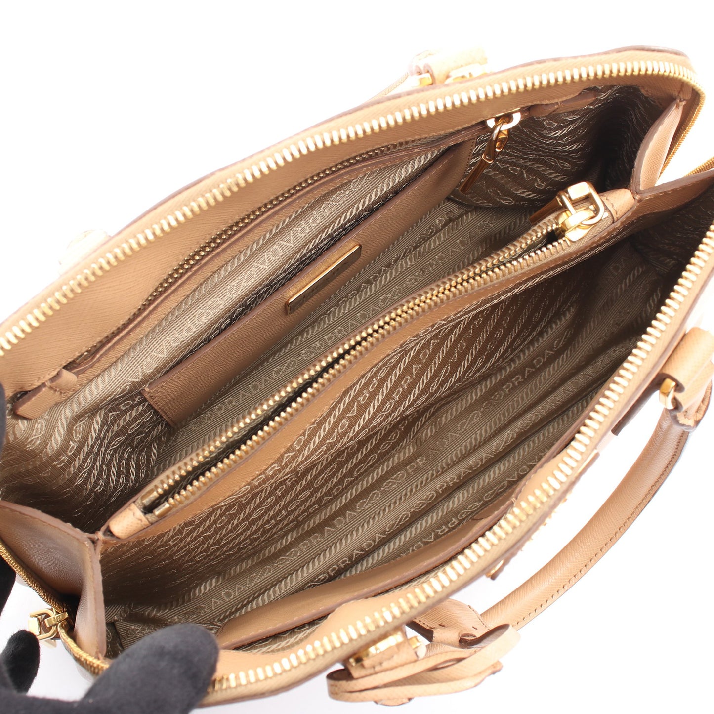 SAFFIANO LUX ハンドバッグ サフィアーノレザー ライトベージュ プラダ