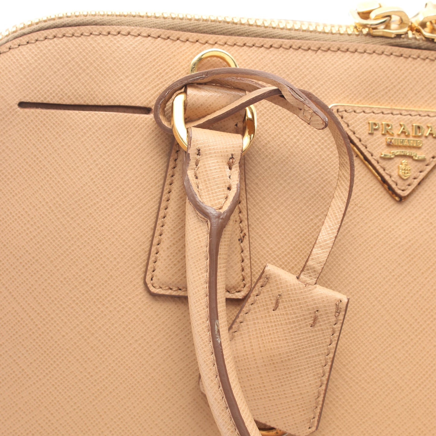 SAFFIANO LUX ハンドバッグ サフィアーノレザー ライトベージュ プラダ