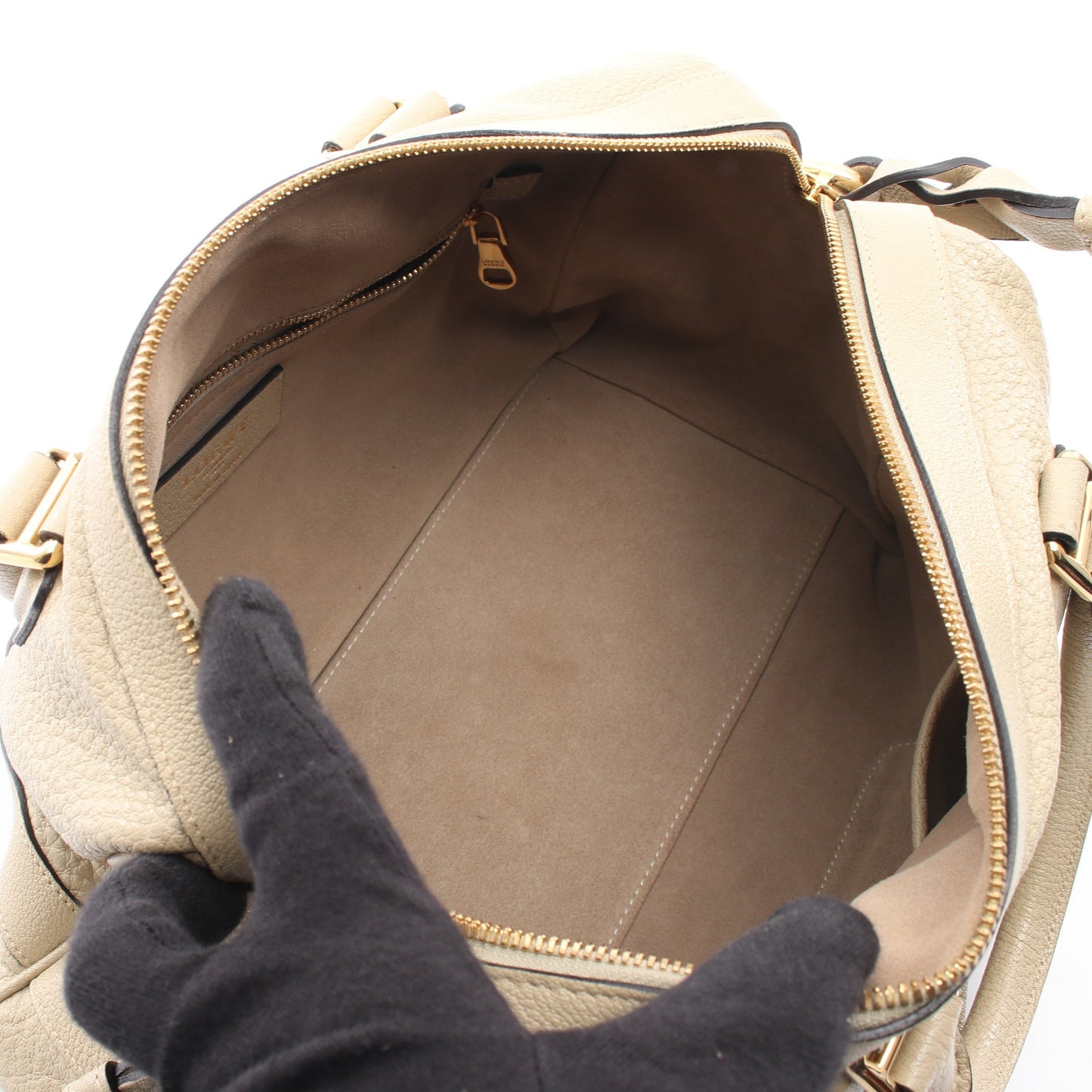 PASEO BAG 2WAY ハンドバッグ レザー ライトベージュ ロエベ