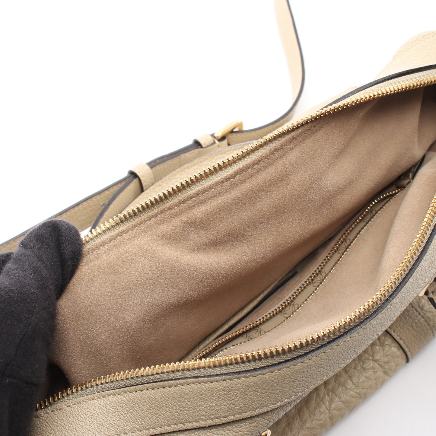 PASEO BAG 2WAY ハンドバッグ レザー ライトベージュ ロエベ