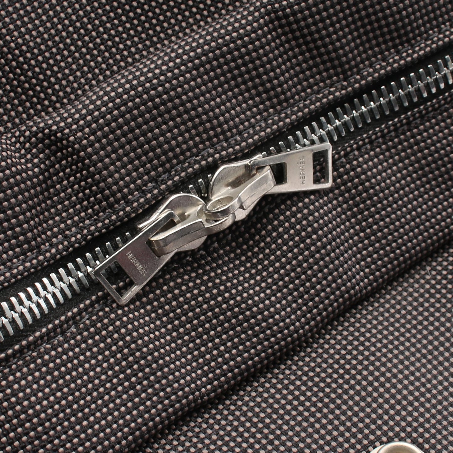 エールラインMM ハンドバッグ トートバッグ ナイロンキャンバス グレー シルバー金具 エルメス