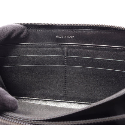 ココマーク ラウンドファスナー長財布 キャビアスキン ブラック シルバー金具 シャネル