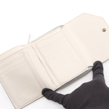 エンベロープ 三つ折り財布 レザー グレー バレンシアガ