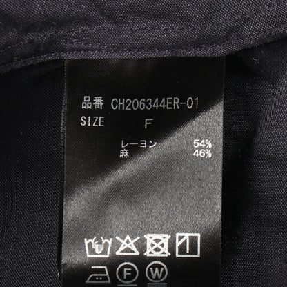 ランフォートブラウス 長袖 シャツ レーヨン リネン ネイビー カオス