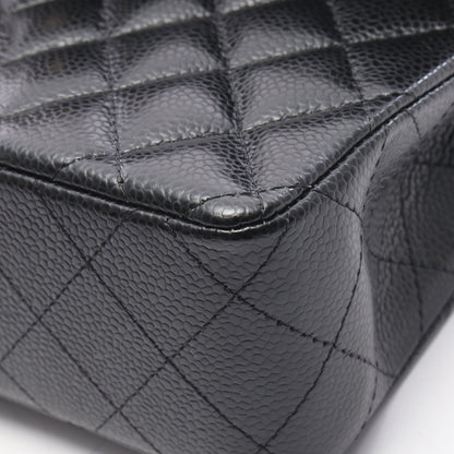 マトラッセ Wフラップ Wチェーンショルダーバッグ キャビアスキン ブラック ゴールド金具 シャネル バッグ CHANEL