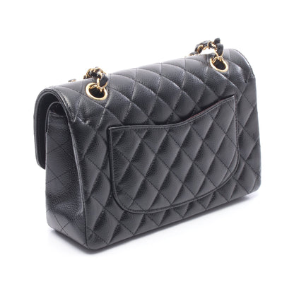マトラッセ Wフラップ Wチェーンショルダーバッグ キャビアスキン ブラック ゴールド金具 シャネル バッグ CHANEL