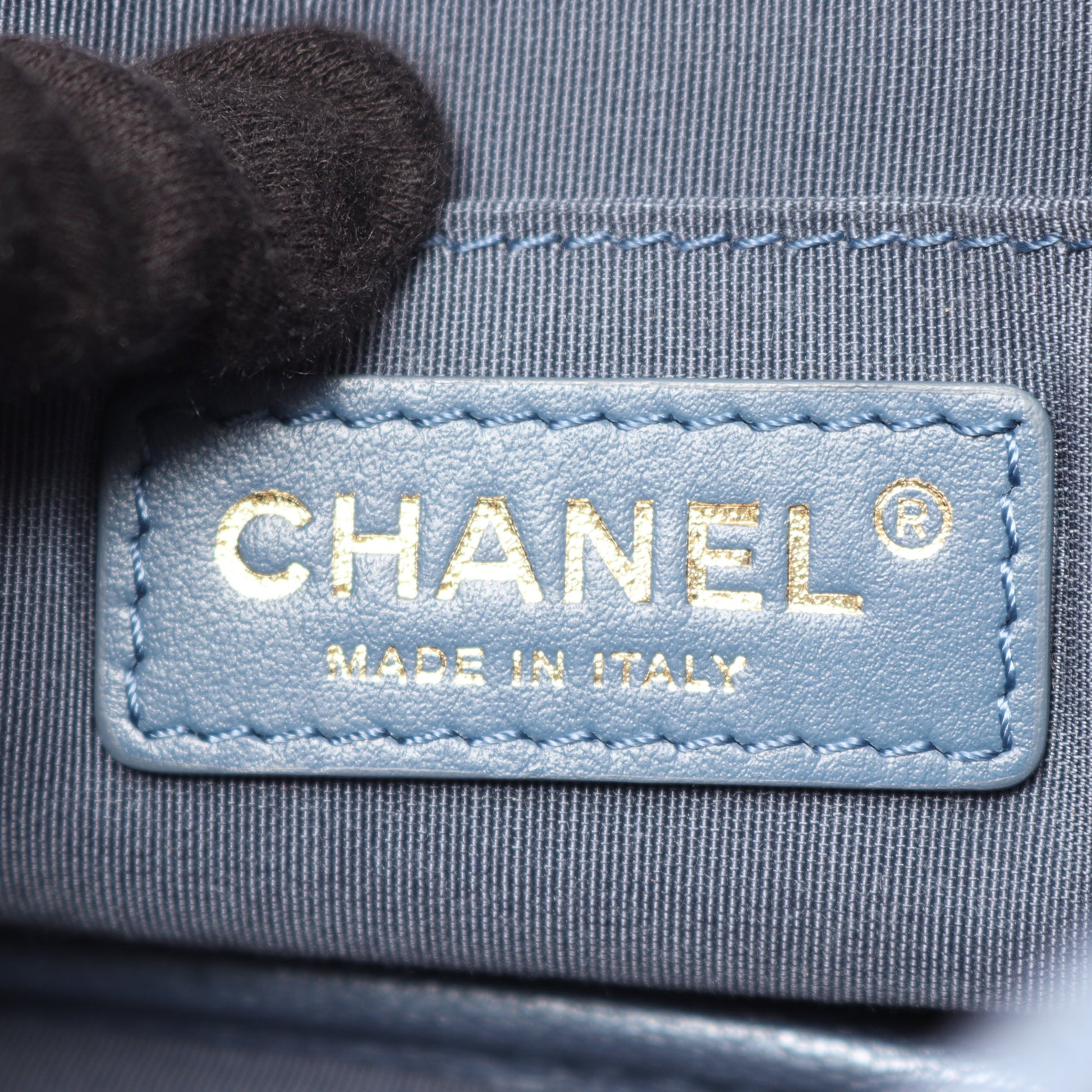 マトラッセ メタリック チェーンショルダーバッグ レザー ブルー ゴールド金具 シャネル バッグ CHANEL