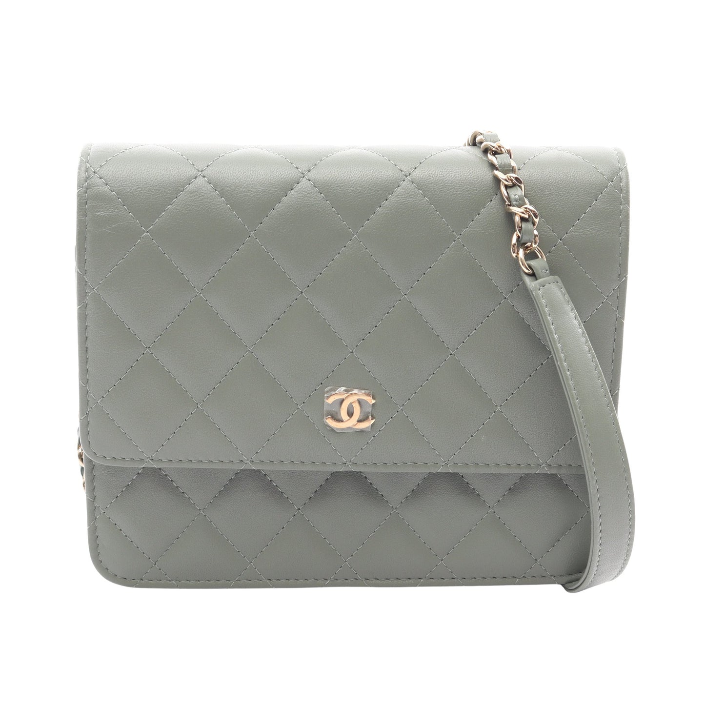 マトラッセ チェーンウォレット ラムスキン グレーグリーン ゴールド金具 シャネル バッグ CHANEL