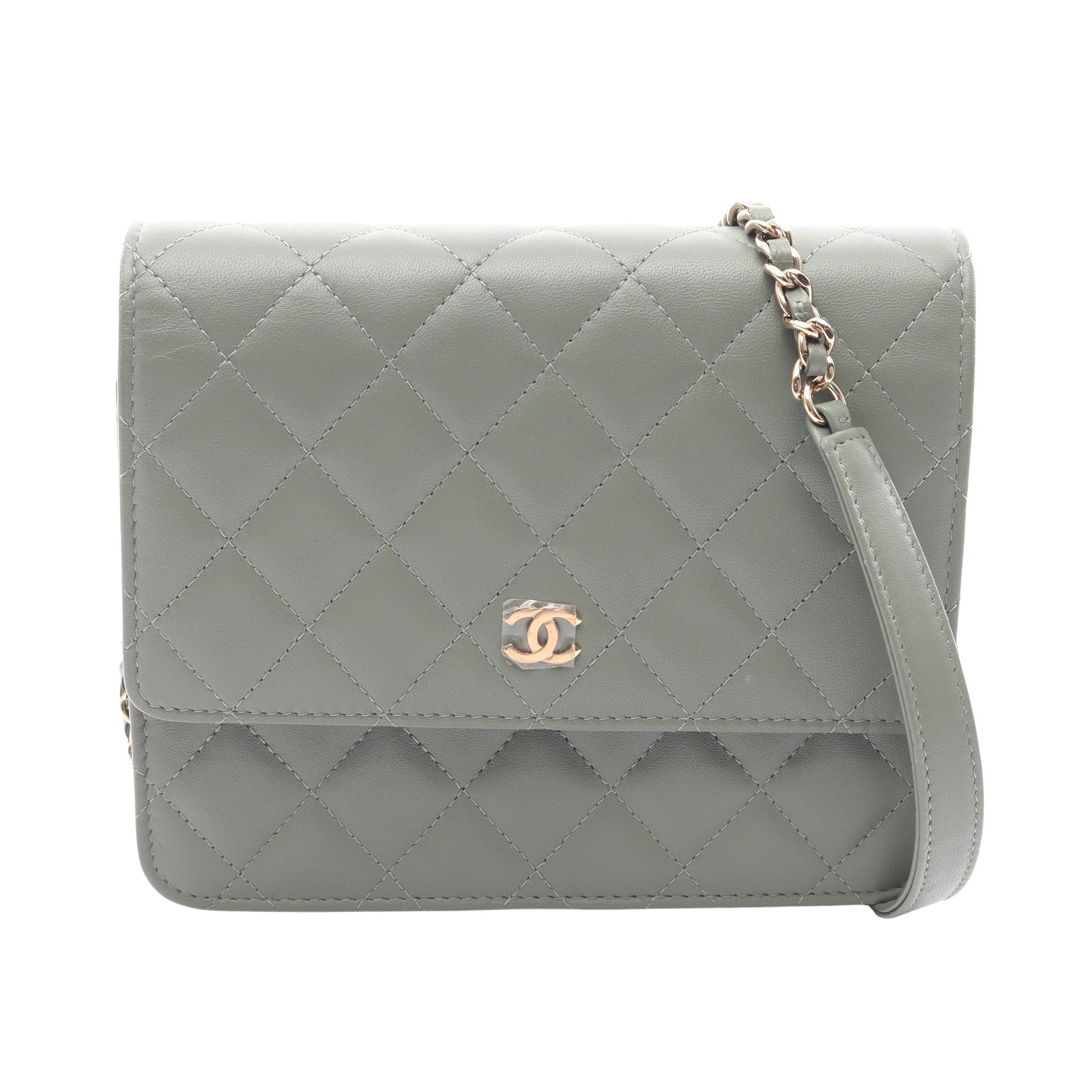 マトラッセ チェーンウォレット ラムスキン グレーグリーン ゴールド金具 シャネル バッグ CHANEL