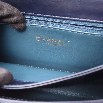 マトラッセ 2WAY チェーンショルダーバッグ レザー ネイビー ゴールド金具 シャネル バッグ CHANEL