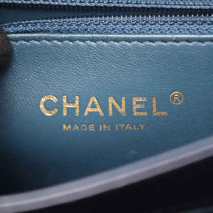 マトラッセ 2WAY チェーンショルダーバッグ レザー ネイビー ゴールド金具 シャネル バッグ CHANEL