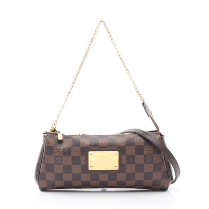 エヴァ ダミエエベヌ チェーンハンドバッグ PVC レザー ブラウン ルイヴィトン バッグ LOUIS VUITTON