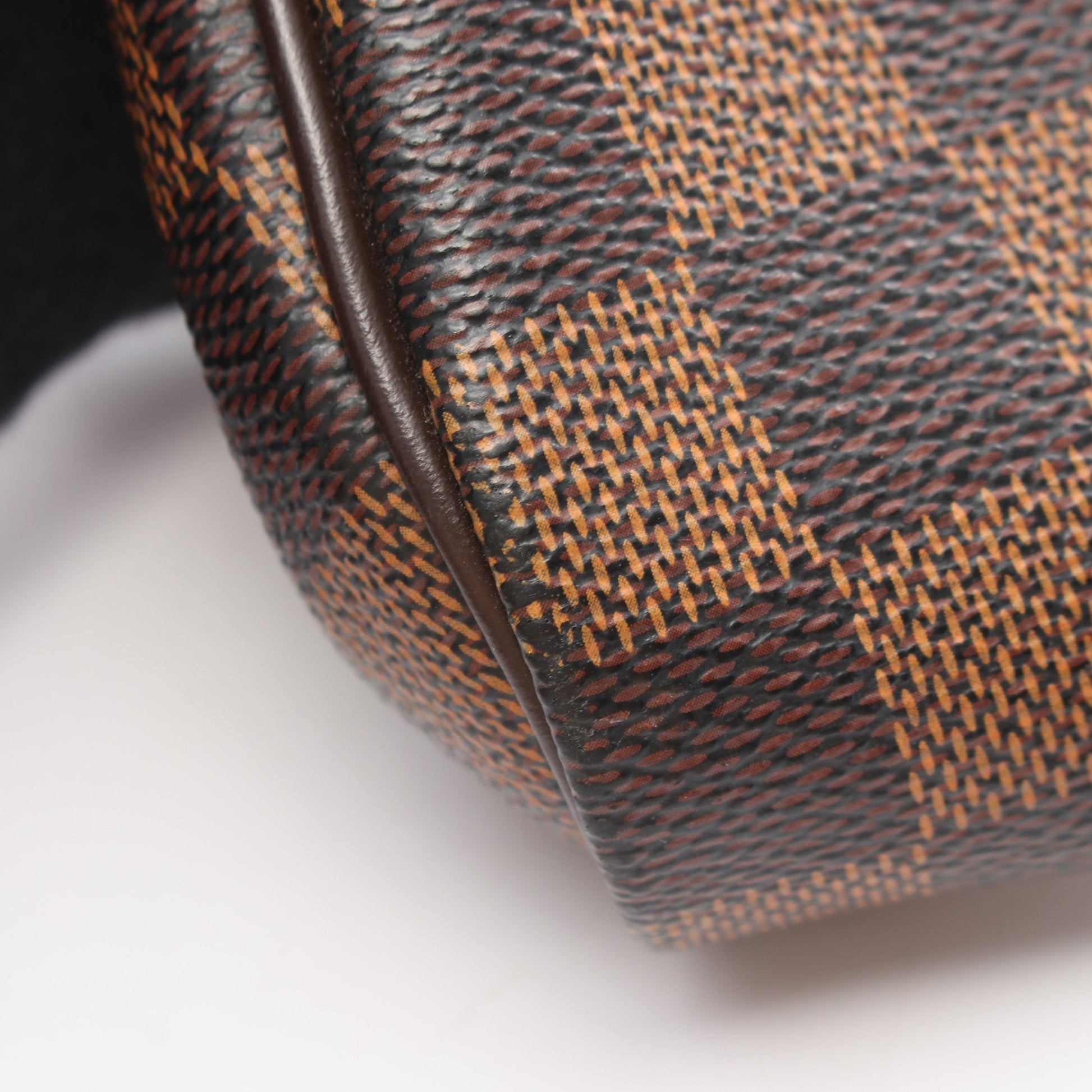 エヴァ ダミエエベヌ チェーンハンドバッグ PVC レザー ブラウン ルイヴィトン バッグ LOUIS VUITTON