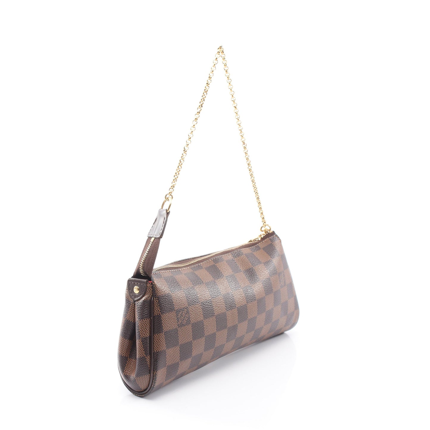 エヴァ ダミエエベヌ チェーンハンドバッグ PVC レザー ブラウン ルイヴィトン バッグ LOUIS VUITTON
