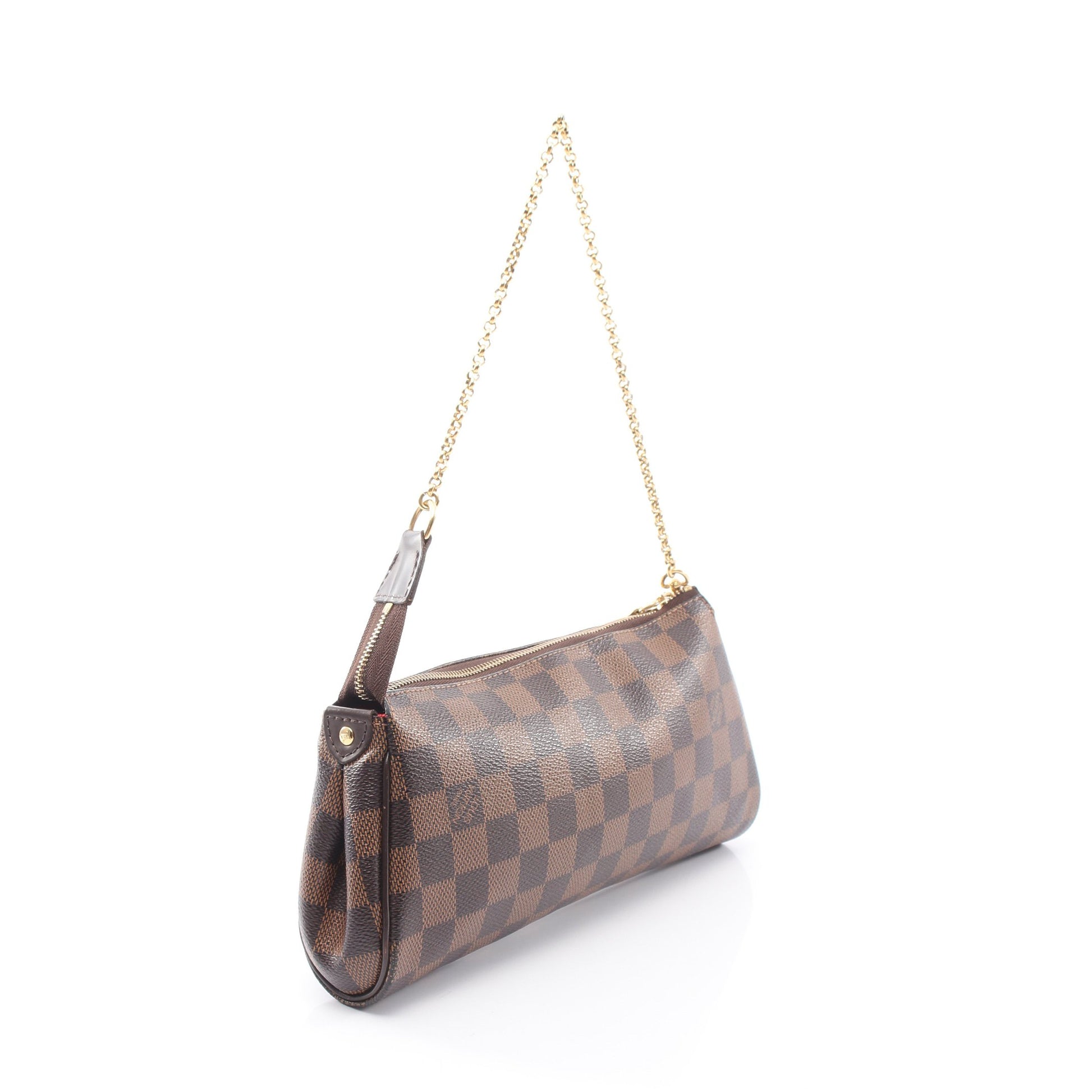 エヴァ ダミエエベヌ チェーンハンドバッグ PVC レザー ブラウン ルイヴィトン バッグ LOUIS VUITTON