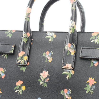 サック ド ジュール ナノ フラワープリント 2WAY ハンドバッグ レザー ブラック マルチカラー サンローランパリ バッグ SAINT LAURENT PARIS