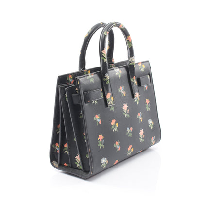 サック ド ジュール ナノ フラワープリント 2WAY ハンドバッグ レザー ブラック マルチカラー サンローランパリ バッグ SAINT LAURENT PARIS