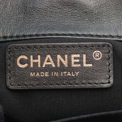 マトラッセ チェーンショルダーバッグ ラムスキン ブラック ゴールド金具 シャネル バッグ CHANEL